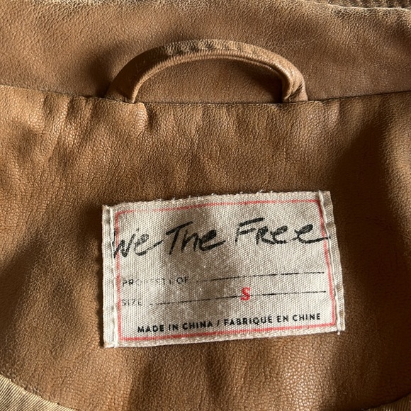 Free People Fenix Vegan Leather Brown Moto Jacket Size Small - Picture 12 of 16